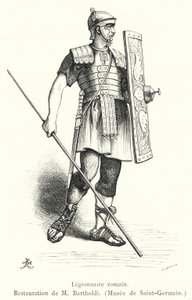 Legionario romano (incisione) da French School