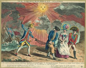 Les Anglois Molestes et Chatiees, pub. 1779 da French School