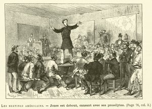 Les Meetings Americains (incisione) da French School