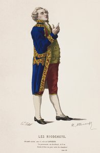 I Rimbalzi, Scena XII (incisione colorata) da French School