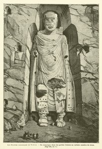 Le Statue Colossali di Bamian (incisione) da French School