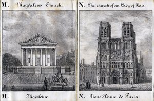 Lettera M Madeleine e N Notre-Dame de Paris (Notre Dame de Paris) - 