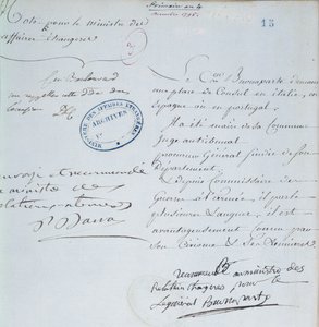 Lettera di raccomandazione firmata da Napoleone Bonaparte (1769-1821) per suo fratello, Giuseppe (1768-1844) dicembre 1795