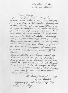Lettera inviata da Alphonse Daudet da French School