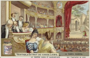 Carta Liebig con un teatro moderno