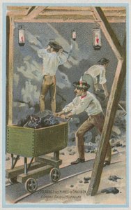 Illuminazione delle miniere di carbone, lampade Davy o lampade Mueseler da French School