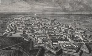 Città di Lille nel Nord della Francia - incisione in 