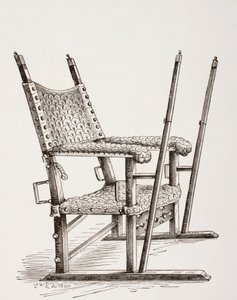 Sedia lettiga usata da Carlo I di Spagna, da Les Arts au Moyen Age, pubblicato nel 1873
