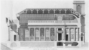 Sezione longitudinale della chiesa Saint-Philippe-du-Roule, Parigi da French School