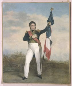 Luigi Filippo (1773-1850) che porta la bandiera tricolore sulle barricate durante la Rivoluzione del 1830