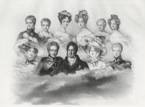 Luigi Filippo I e la sua famiglia nel 1830 (incisione) da French School