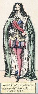 Luigi XIII, 64° re di Francia, salito al trono nel 1610, morto nel 1643 da French School