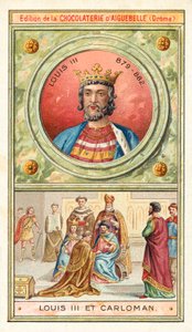Luigi III e il suo fratello minore Carlomanno II, re congiunti di Francia, IX secolo da French School