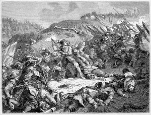 Luigi II di Borbone, Principe di Condé (1621-1686) alla Battaglia di Friburgo (1644) da French School