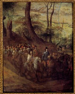 Luigi II di Borbone, Principe di Condé (Gran Condé) o Duca di Enghien, che assedia una città da French School