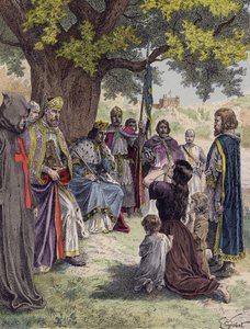 Luigi IX di Francia che dispensa giustizia sotto una quercia a Vincennes