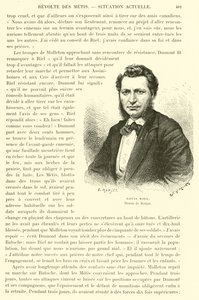 Louis Riel, politico canadese e leader del popolo Métis delle praterie canadesi da French School