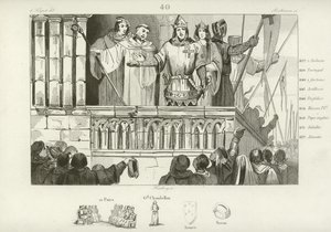 Luigi VII di Francia raccoglie supporto per la Seconda Crociata, c1147 da French School