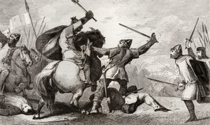 Luigi VI (1081-1137) il Grande combatte gli inglesi nella battaglia di Brenneville, da 