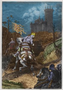 Luigi VI detto "il Grosso" (1081 - 1137), in spedizione di A. DE NEUVILLE - Luigi il Grosso in spedizione incisione da "L