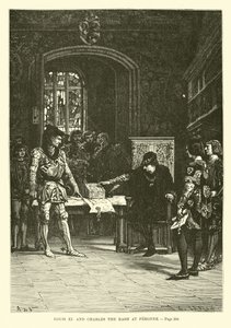 Luigi XI e Carlo il Temerario a Peronne da French School