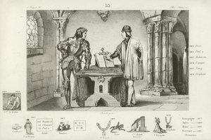 Luigi XI di Francia tenuto prigioniero da Carlo il Temerario di Borgogna a Peronne, 1468 da French School
