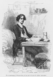 Lucien de Rubempre scrive una lettera, illustrazione da 