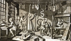 Laboratorio del liutaio. Incisione - nell