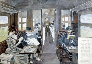 Vagone ristorante di lusso, fine XIX secolo da French School