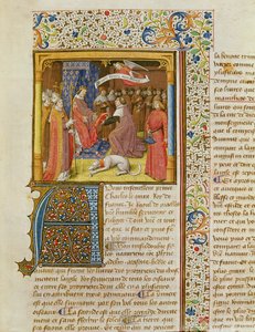 Raoul de Presles che presenta la sua traduzione a Carlo V (1338-80) da La Città di Dio di Sant