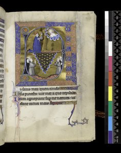 MS 300 f.26r, Davide prega Dio, foglio dal Salterio e Ore di Isabella di Francia, Parigi, c.1265-70