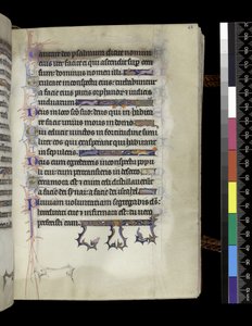 MS 300 f.68r, foglio dal Salterio e Ore di Isabella di Francia, Parigi, c.1265-70 da French School