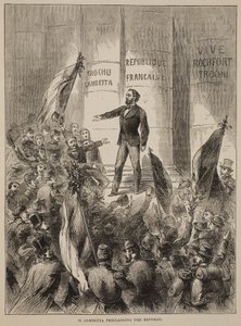M. Gambetta proclama la Repubblica, settembre 1870, illustrazione da Cassells History of the War between France and Germany, 1870-1871 da French School
