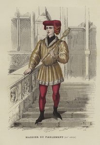 Portatore di mazza del Parlamento di Parigi, XIV secolo da French School