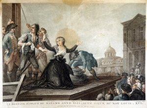 Madame Anne Elisabeth, sorella del re Luigi XVI (1764-1793), ghigliottina da French School