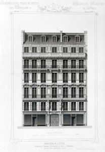 Maison A Loyer, No 3 Rue de la Paix, Parigi; Architecture Privee au C19th da French School