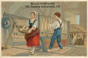 Carta commerciale Maison Fontaine, filatura della lana da French School
