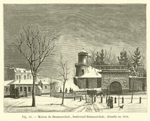 Casa di Beaumarchais, boulevard Beaumarchais, demolita nel 1818