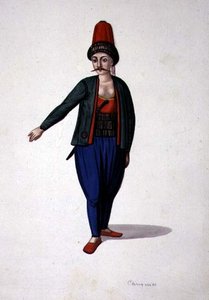 Uomo con un pugnale, periodo ottomano, terzo quarto del XVIII secolo da French School