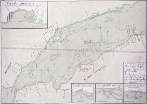 Mappa manoscritta della porzione meridionale del Mar Rosso dal Corno d