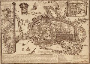 Mappa di Ayutthaya, 1686 da French School