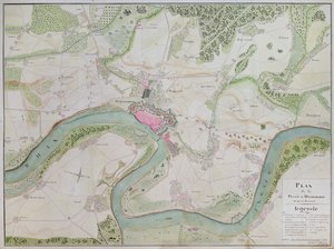 Mappa di Düsseldorf e delle aree circostanti da French School