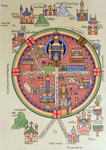 Mappa di Gerusalemme e Palestina, inclusi i siti sacri e il Tempio di Salomone
