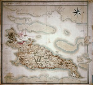 Mappa del Rhode Island al tempo della sua occupazione 1780-81 dall