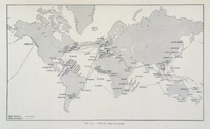 Mappa dei cavi sottomarini nel mondo - in "Attraverso l