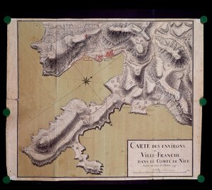 Mappa dei dintorni di Villefranche nella contea di Nizza rilevata nell
