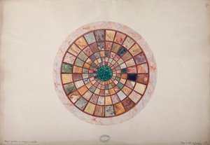 Mosaico di marmo sulla sommità del piedistallo fatto per la Principessa Elisa
