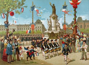 Marcia dei battaglioni scolastici il 14 luglio 1883 a Place de la Republique da French School