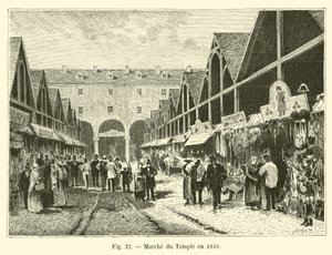 Mercato del Tempio nel 1840 da French School