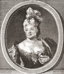 Marianne Duclos de Chateauneuf, 1664 - 1747. Comica francese. Da Les Heures Libres pubblicato nel 1908.